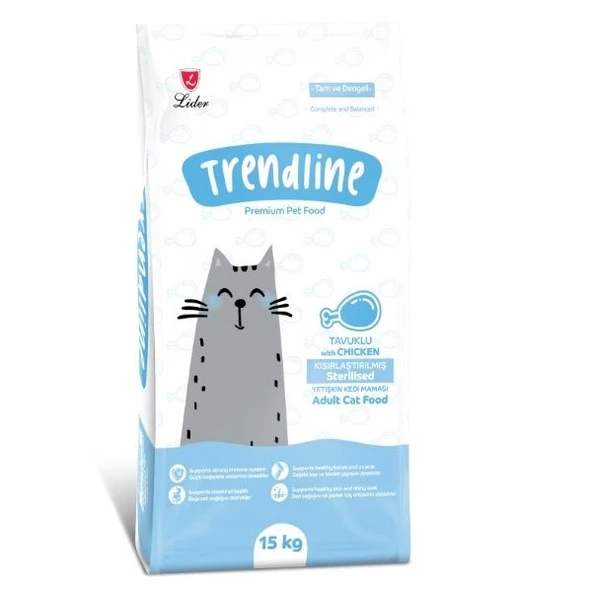 Trendline Sterilised Tavuklu Kısırlaştırılmış Yetişkin Kedi Maması 15 kg ürün görseli 1