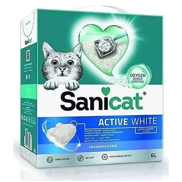 Sanicat Active White Kokusuz Kedi Kumu 6 L ürün görseli 1