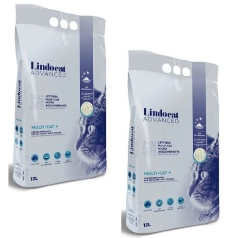 Lindocat Advanced Sodium Bikarbonatlı Kedi Kumu 12 L x 2 Adet ürün görseli 1
