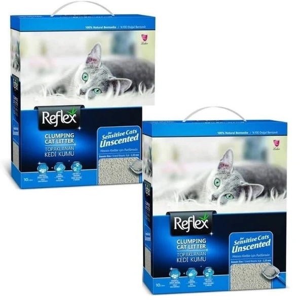 Reflex Sensitive Hassas Kediler İçin Kokusuz Kedi Kumu 10 L x 2 Adet ürün görseli 1