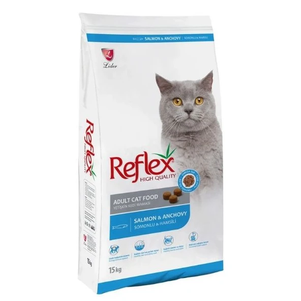 Reflex Somonlu ve Hamsili Yetişkin Kedi Maması 15 kg ürün görseli 1
