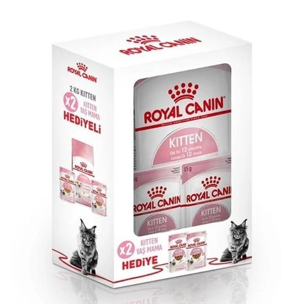 Royal Canin Kitten Bundle (Yavru Kedi Maması 2 kg + 2 Adet Yaş Mama) ürün görseli 1