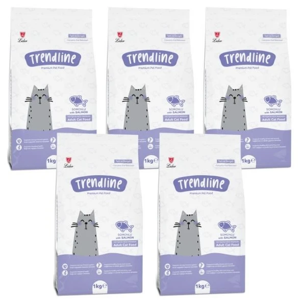 Trendline Somonlu Kedi Maması 1 kg x 5 Adet ürün görseli 1