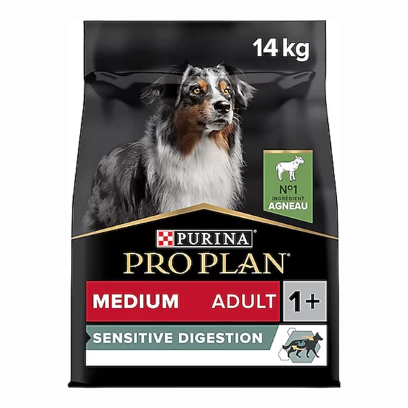 Pro Plan Sensitive Digestion Medium Orta Irk Kuzu Etli Hassas Sindirim Yavru Köpek Maması 14 kg ürün görseli 1