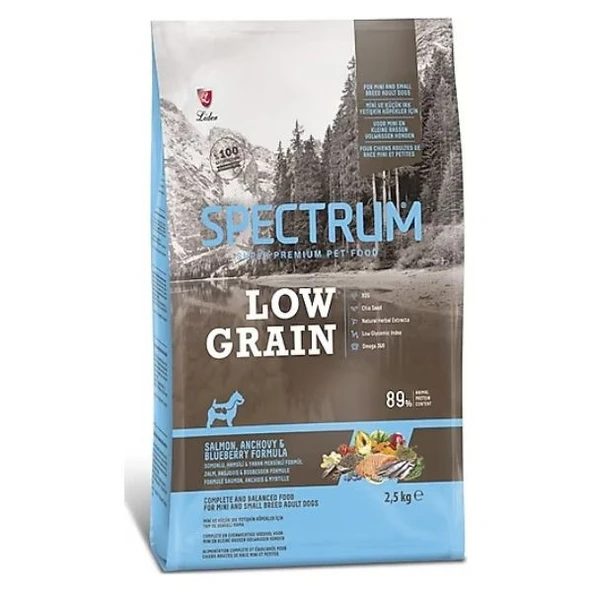 Spectrum Low Grain Somonlu, Hamsili ve Yaban Mersinli Orta ve Büyük Irk Yetişkin Köpek Maması 2,5 kg ürün görseli 1