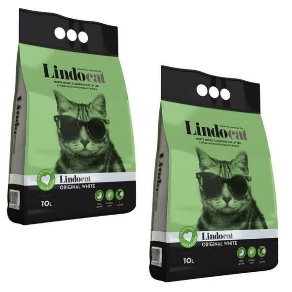 Lindocat Kokusuz  İnce Taneli Kedi Kumu 10 L x 2 Adet ürün görseli 1