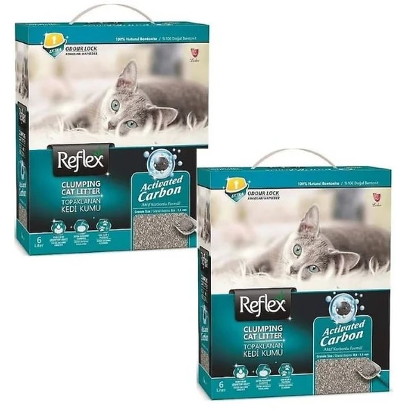 Reflex Aktif Karbonlu Kedi Kumu 6 L x 2 Adet ürün görseli 1