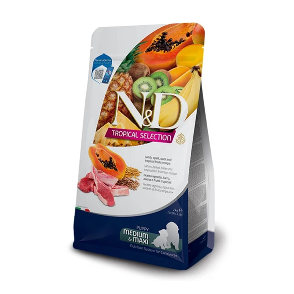 N&D Tropical Selection Kuzu Etli ve Tropikal Meyveli Orta ve Büyük Irk Yavru Köpek Maması 2 kg ürün görseli 1