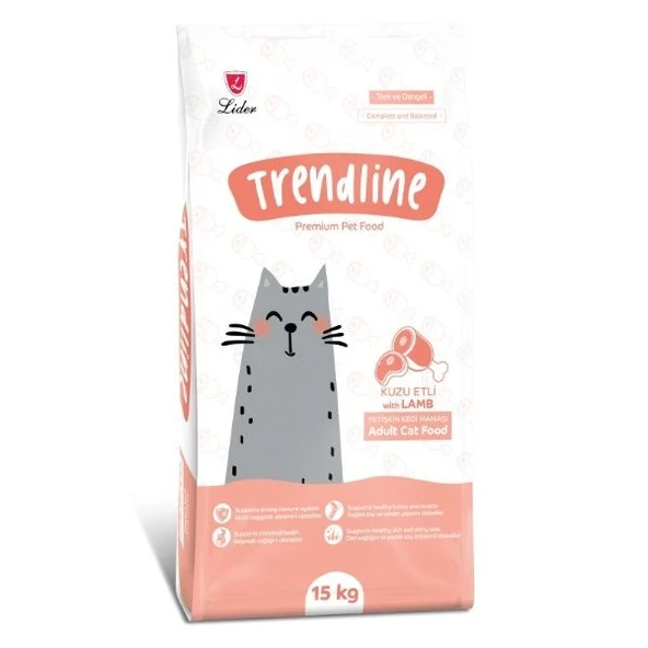 Trendline Kuzu Etli Yetiskin Kedi Maması 15 kg ürün görseli 1