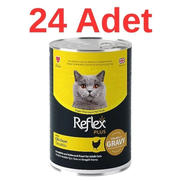 Reflex Plus Tavuklu Et Parçacıklı Yetişkin Kedi Konservesi 400 gr x 24 Adet ürün görseli 1
