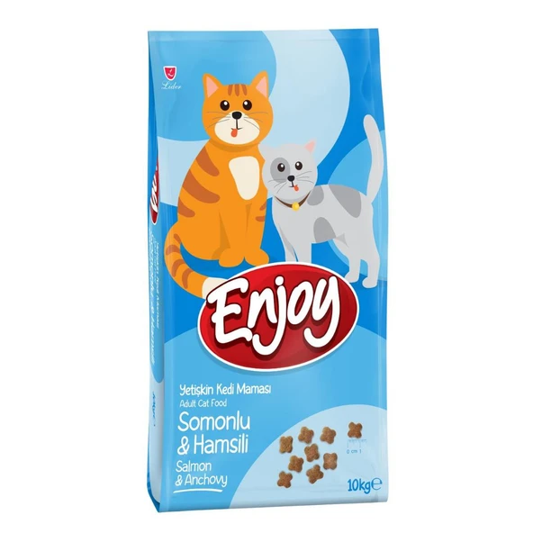 Enjoy Somonlu ve Hamsili Yetişkin Kedi Maması 10 kg ürün görseli 1