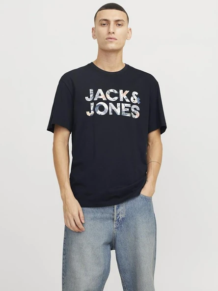 Jack Jones Ebran Logo Erkek Tişört 12268127 - Resim 4