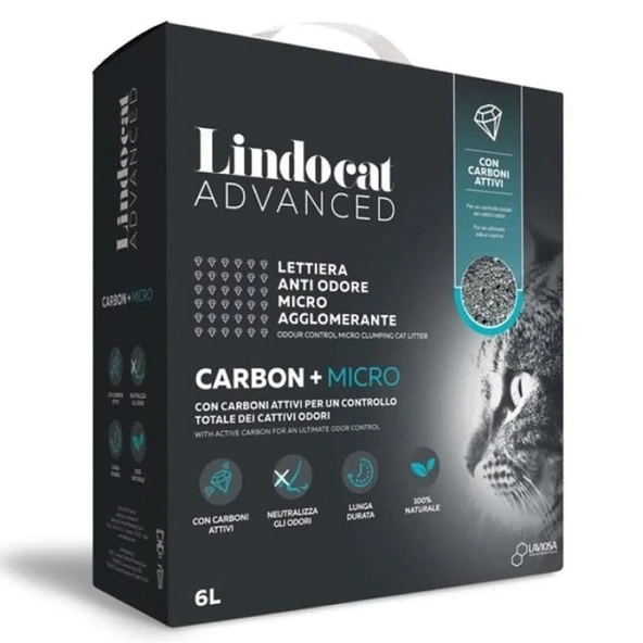 Lindocat Advanced Carbon + Micro Aktif Karbonlu Kedi Kumu 6 L ürün görseli 1