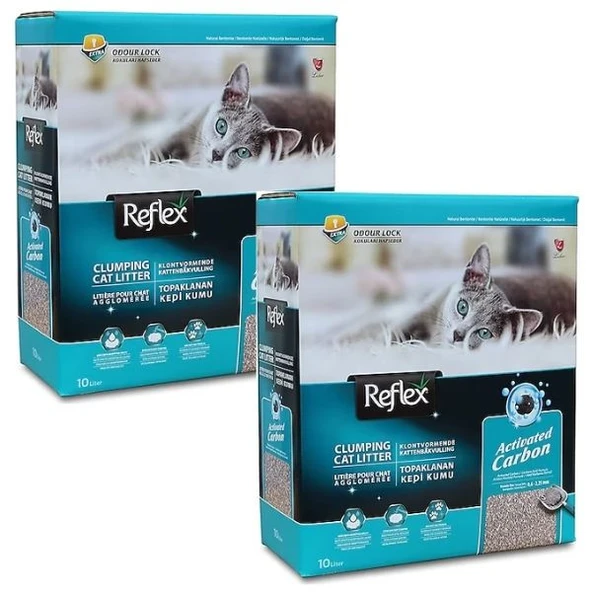 Reflex Aktif Karbonlu Kedi Kumu 10 L x 2 Adet ürün görseli 1