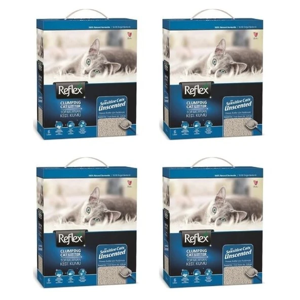 Reflex Sensitive Hassas Kediler İçin Kokusuz Kedi Kumu 6 L x 4 Adet ürün görseli 1