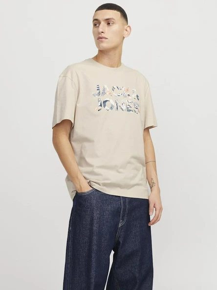 Jack Jones Ebran Logo Erkek Tişört 12268127 - Resim 4