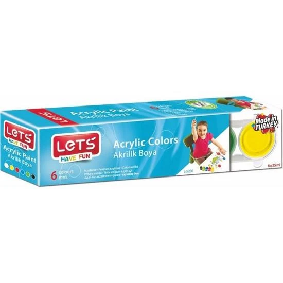 LETS AKRILIK BOYA 25 MG. 6 RENK L-5200 ürün görseli 1
