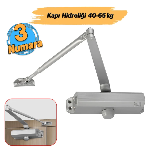 Otomatik Kapı Durdurucu Yavaşlatıcı Çelik Kapı Hidroliği Yayı No 3 Kapasite 40-65 Kg Ayarlanabilir ürün görseli 1