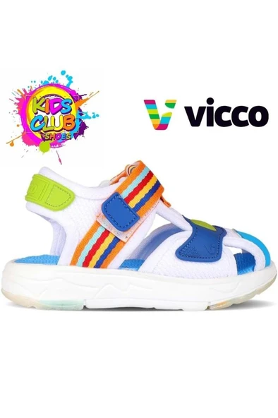 Vicco Flow II 332.P24Y.202 Erkek Çocuk Sandalet Beyaz Saks Mavi 26-30 ürün görseli 1