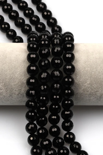 Oniks Doğal Taş Dizi 10 mm Fasetli Küre Kesim ürün görseli 1