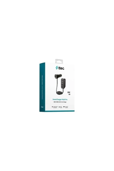 Ttec SmartCharger Multi Pro 6'sı 1 Arada Pd 90W Araç Hızlı Şarj Aleti 3 Usb-C+3 Usb-A 2CKP06S Siyah ürün görseli 1
