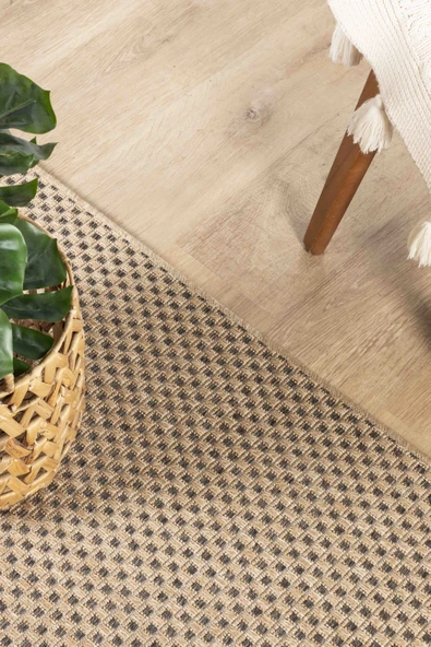 Sisaluna 4442 Bej Jüt Tabanlı Modern Dokuma Kilim Sisal Hasır Halı ürün görseli 1