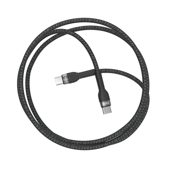 Type-C to Type-C PD 100W Dayanıklı File Örgü 50cm iphone 16 Serisi ile Uyumlu Süper Hızlı Şarj Kablosu ürün görseli 1