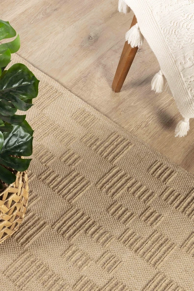 Natura 6664 %100 Doğal Jüt Kilim Bej Renkli Yumuşak Dokulu Şık Tasarımlı Kilim Modern Dokuma Kilim ürün görseli 1