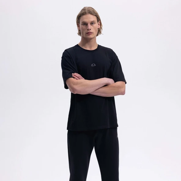 Ellesse Erkek Siyah Oversize Tişört EM376-BK ürün görseli 1