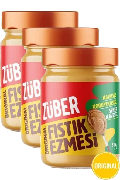 Züber Fıstık Ezmesi Original 315g X 3 Adet ürün görseli 1