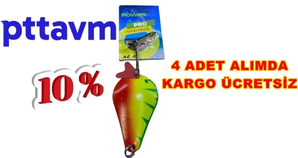 Turna Kaşığı 30 Gram Armut Model Gökkuşağı Glow Pike 30 Gr. 6,5 Cm. Metal Kaşık Sahte Yem Turna Kaşığı AR11 ürün görseli 1