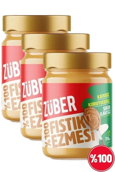 Züber Fıstık Ezmesi %100 315g X 3 Adet ürün görseli 1