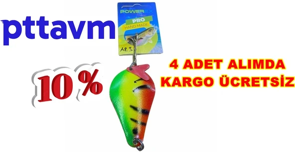 Turna Kaşığı 30 Gram Armut Model Gökkuşağı Glow Pike 30 Gr. 6,5 Cm. Metal Kaşık Sahte Yem Turna Kaşığı AR3 ürün görseli 1