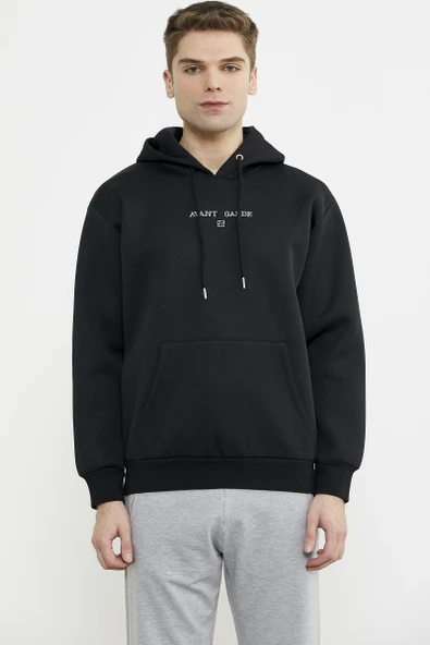 Oversize Kapüşonlu Sweatshirt - Siyah ürün görseli 1