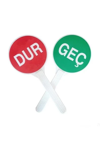 El Tipi Dur-Geç Levhası – Çift Yönlü, Reflektif, Ergonomik Saplı Trafik Kontrol Levhası ürün görseli 1
