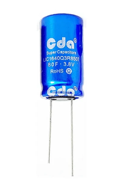 80F 3.8V 3A Süpercap 10x20mm DIP   Süper Kapasitör Enerji Depolama Güneş Rüzgar Akü Batarya Güç Kaynağı ürün görseli 1