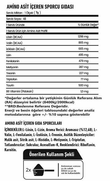 Zeus Nutrition Amino EAA 300 Gr-Aromasız - Resim 2