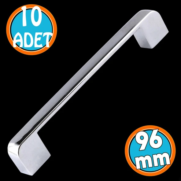 Mutfak Kulpu Çekmece Dolap Kapak Kulbu Metal Kulp Mobilya Krom Renk 160 mm Dolabı Kulpları 10 Adet ürün görseli 1