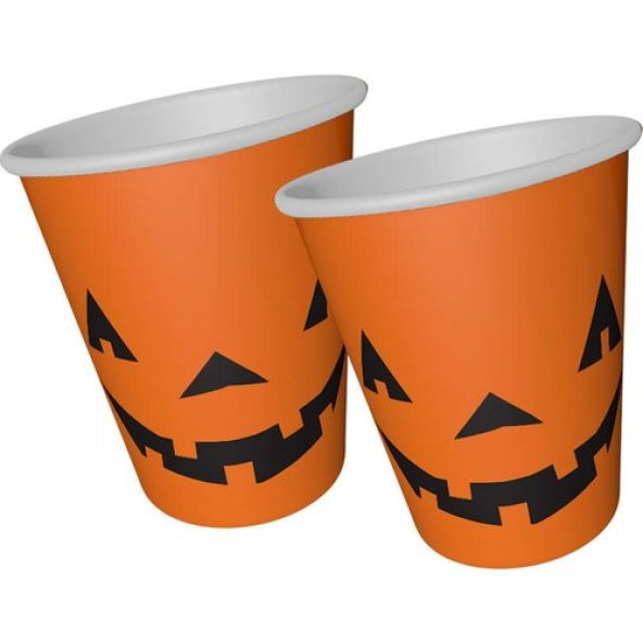 CADILAR BAYRAMI HALLOWEEN BALKABAĞI BARDAK TURUNCU 8Lİ ürün görseli 1