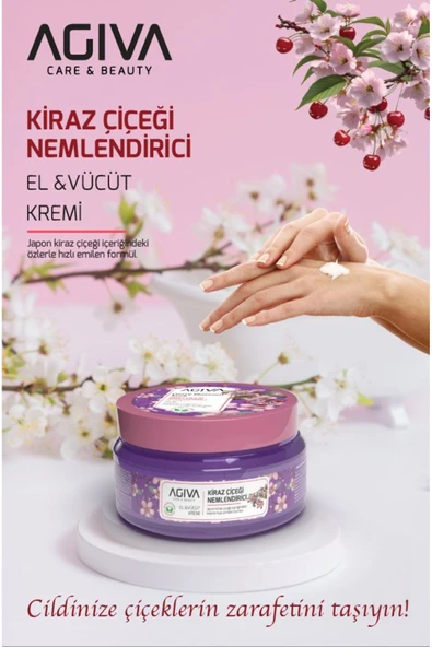 Agiva Kiraz Çiçeği Nemlendiricili El ve Vücut Kremi 300 ml ürün görseli 1