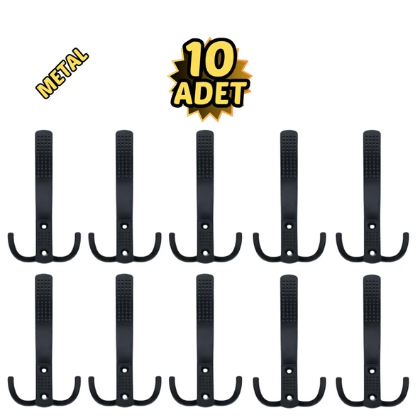 Noktalı Portmanto Vestiyer Askısı Metal Mat Siyah 10’lu ürün görseli 1