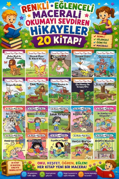 1.Sınıf Renkli Eğlenceli Maceralı Okumayı Sevdiren Hikayeler (20 Kitap) ürün görseli 1