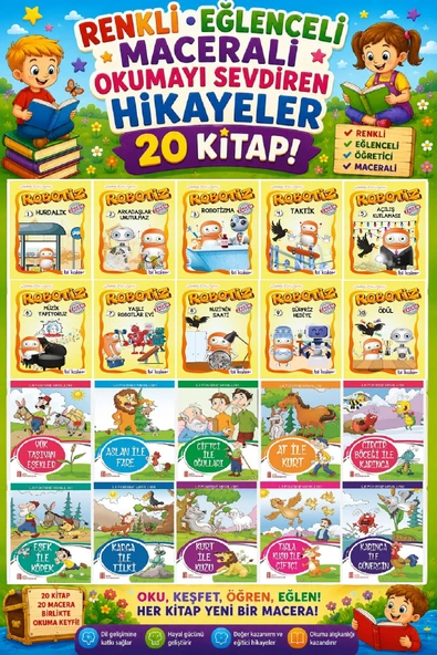 1.Sınıf Renkli Eğlenceli Maceralı Okumayı Sevdiren Hikayeler 3 (20 Kitap) ürün görseli 1