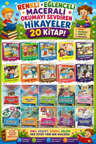 3.Sınıf Renkli Eğlenceli Maceralı Okumayı Sevdiren Hikayeler (20 Kitap) ürün görseli 1