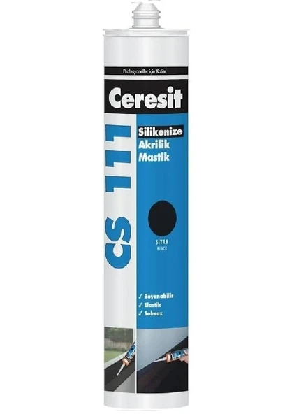 CERESIT CS 111 SILIKONIZE AKRILIK MASTIK SİYAH 240 ML ürün görseli 1
