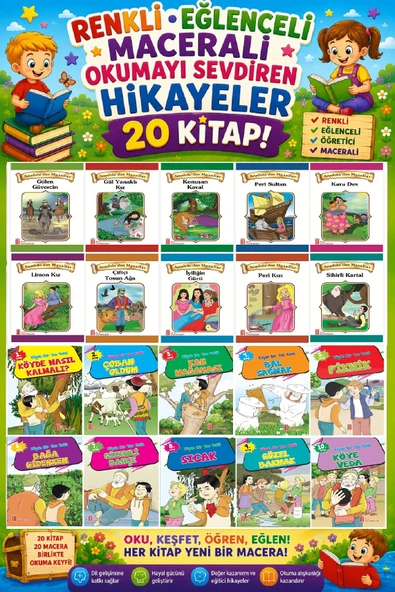 3.Sınıf Renkli Eğlenceli Maceralı Okumayı Sevdiren Hikayeler 2 (20 Kitap) ürün görseli 1