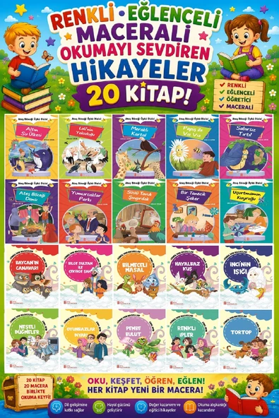 1.Sınıf Renkli Eğlenceli Maceralı Okumayı Sevdiren Hikayeler 4 (20 Kitap) ürün görseli 1