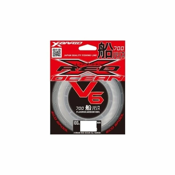 XBRAİD X059 RED OCEAN V6 100M 0,31MM FLOUROCARBON MİSİNA ürün görseli 1