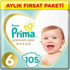 Prima Premium Care 6 Numara Extra Large 105'li Bebek Bezi ürün görseli 1