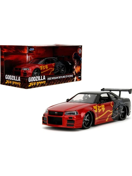 Jada 1:24 Ölçekli Araba Godzilla 2002 Nissan Skyline Gt-r R34 ürün görseli 1